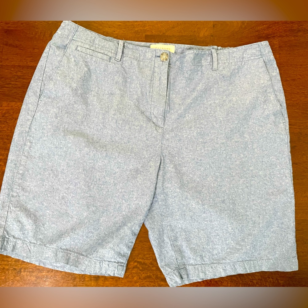 Talbots 18w chambray Bermuda shorts women 10” inseam